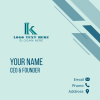 Marketing Company Letter K Business Card Design