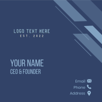 Simple Blue Wordmark Business Card Design