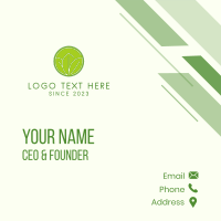 Circle Green Leaf Business Card Design