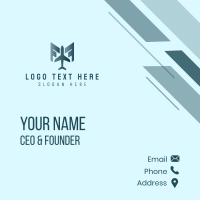 Airplane Letter F Wings Business Card Design