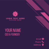 Geometric Flower Letter Business Card Design