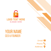 Secure Padlock Letter P Business Card Design