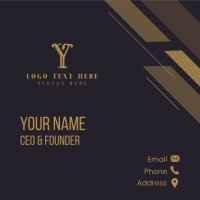 Elegant Antique Letter Y Business Card Design