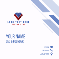 Geometric Crystal Letter V Business Card Design