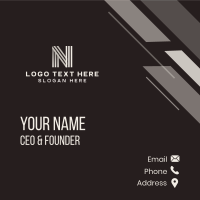 Stripes Textile Letter N Business Card Design