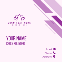 Purple Letter A Lotus Business Card Design