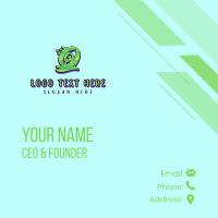 Green Graffiti Art Number 0 Business Card Design