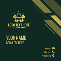 Geometric Golden Mosque Business Card Design