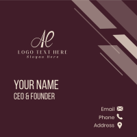 Fashion Boutique A & E Monogram Business Card Design