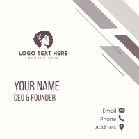 Curly Hairstyle Woman Business Card Design