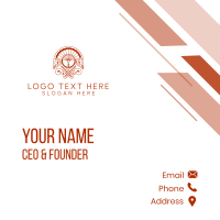 Red Chinese Fan  Business Card Design