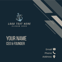 Anchor Rope Letter P Business Card Design