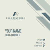 Organic Beauty Letter A Business Card Design