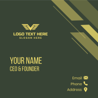 Military Feather Wings Business Card Design