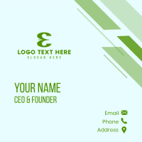Green Company Letter E Business Card Design