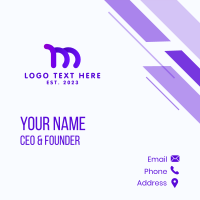 Purple Brand Letter M Business Card Design