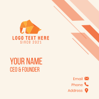 Orange Elephant Origami  Business Card Design