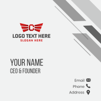 Air Force Wing Letter C Business Card Design