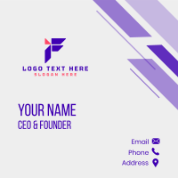 Tech Company Letter F  Business Card Design