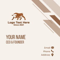 Brown Minimalist Bull Business Card Design
