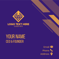 Golden Elegant Square Business Card Design