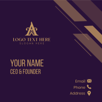 Gold Vintage Letter A Business Card Design