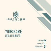 Organic Wellness Spa Letter N Business Card Design