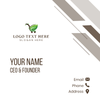 Shopping Cart Organic Leaf Business Card Design