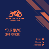 Orange Motorbike Motocycle Business Card Design