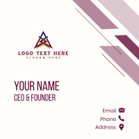 Modern Geometric Letter A Business Card Design