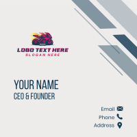 Racing Motorbike Fire Business Card Design