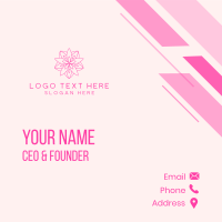 Minimalist Pink Sakura Business Card Design