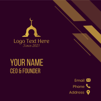 Gold Mosque Silhouette Business Card Design