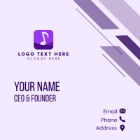 Purple Music App  Business Card Design