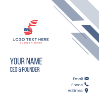 Star Stripe Flag Letter S Business Card Design