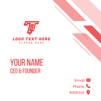 Red Letter T Business Card Design