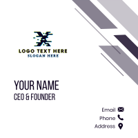 Glitch Tech Letter X Business Card Design