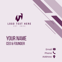 Creative Business Letter W Business Card Design