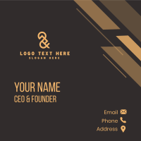 Orange Abstract Ampersand Business Card Design