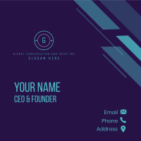 Blue Athletic Star Circle Letter Business Card Design