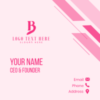 Cosmetics Brushstroke Letter B Business Card Design