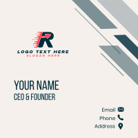 Express Arrow Letter R Business Card Design