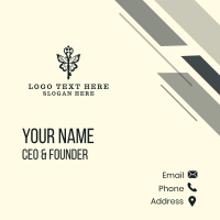 Vintage Key Wings Business Card Design