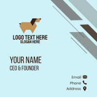 Brown Geometric Dog Business Card Design