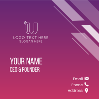 Startup Business Letter U Business Card Design