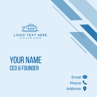 Ocean Cruise Ship Ferry Business Card Design