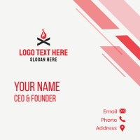 Flame Letter X Business Card Design