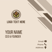 Coffee Bean Leaf Business Card Design