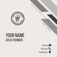 Black Skull Emblem Business Card Design