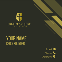 Medieval Crusader Helmet Business Card Design